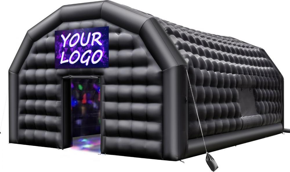 Aufblasbares Partyzelt Nightclub - 9x6x4m Würfelzelt - Eventzelt mit 1100W Gebläse - Großes Zelt für Partys und Events