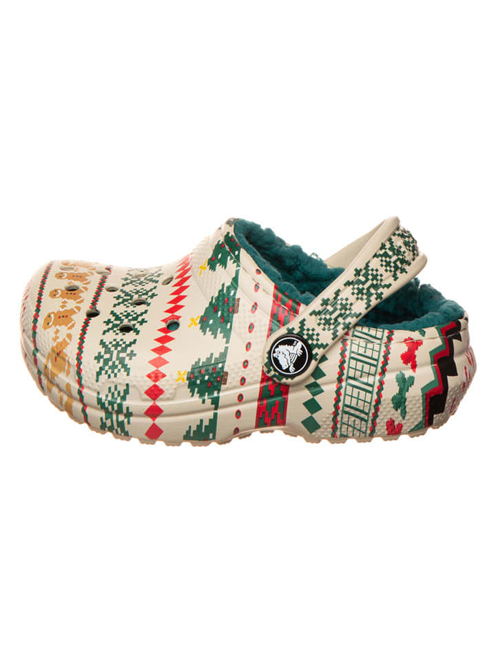 Crocs Clogs "Lined Fair Isle" in Beige - 24/25