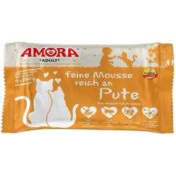 AMORA Cat Flowpack feine Mousse reich an Pute | 40x 100g