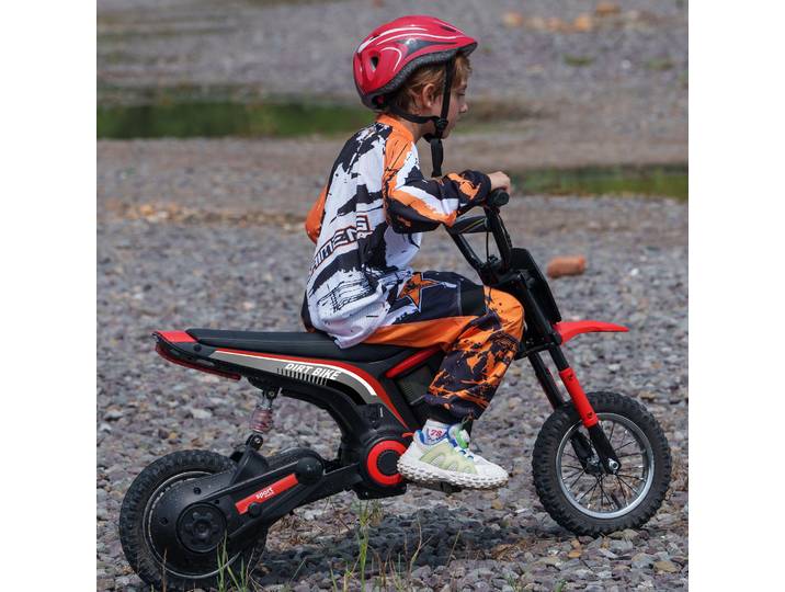 HOMCOM Moto Électrique Enfant 12V 350W Rouge 2 Vitesses