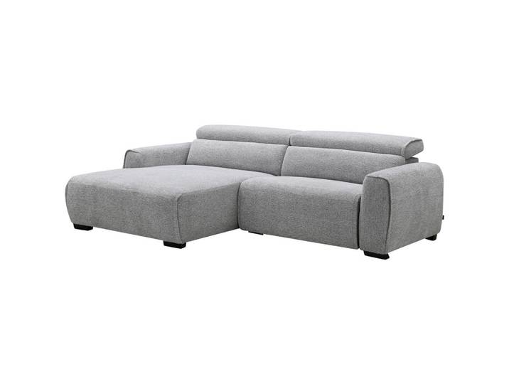 Ecksofa, Hellgrau, 256x172 cm, Textil, Relaxfunktion & Ottomane Links, Modern, CARRYHOME