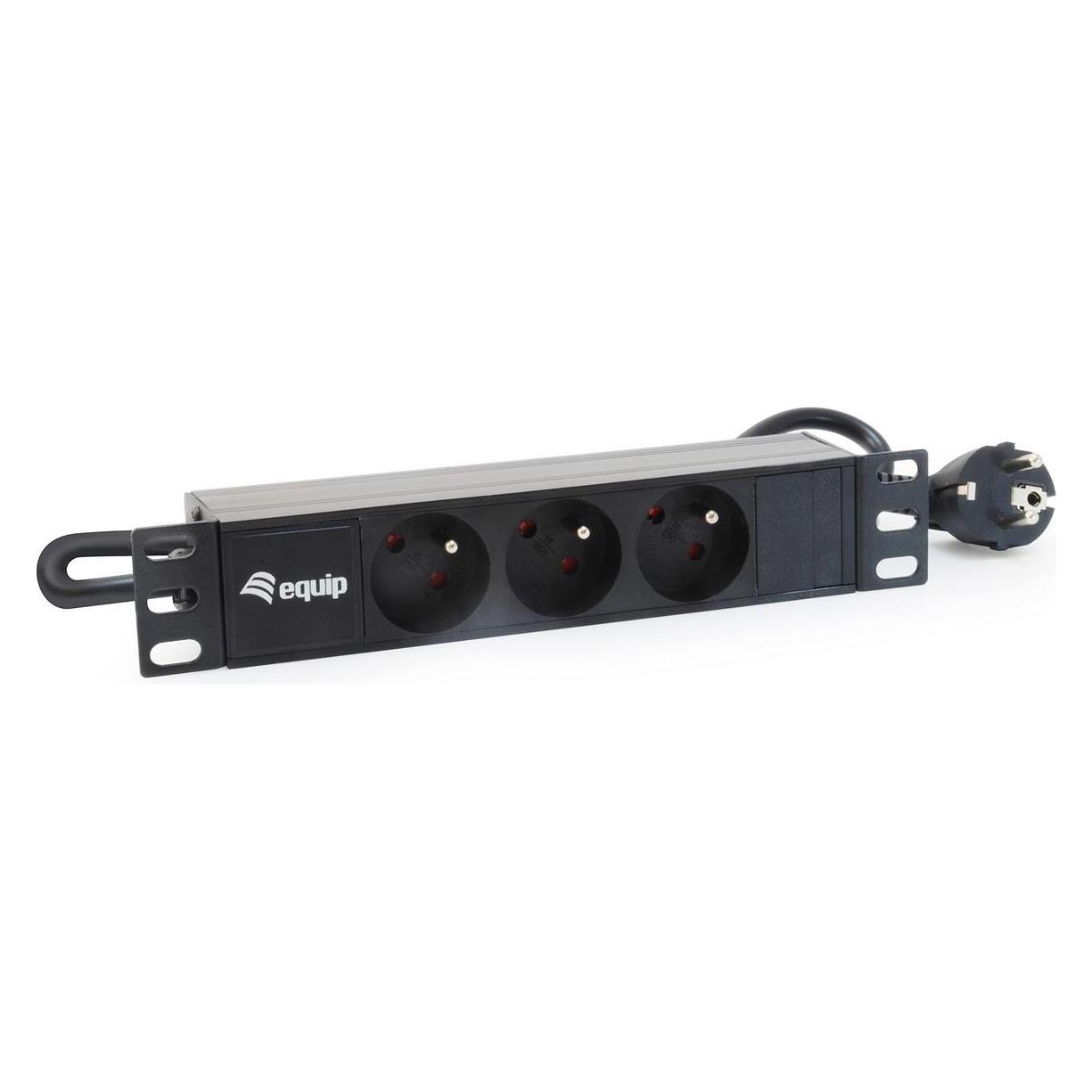 equip pro - Stromverteilungseinheit (Rack - einbaufähig) - Wechselstrom 250 V - 3500 W (3x, CEE 7/5, 1.50 m) (333302)