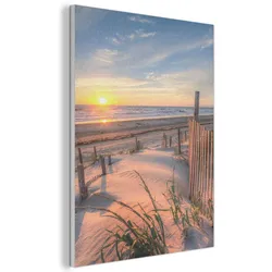 AKUSTIKBILD Strand - Meer - Düne - Sonnenuntergang - Landschaft Wandbilder 60x80 cm