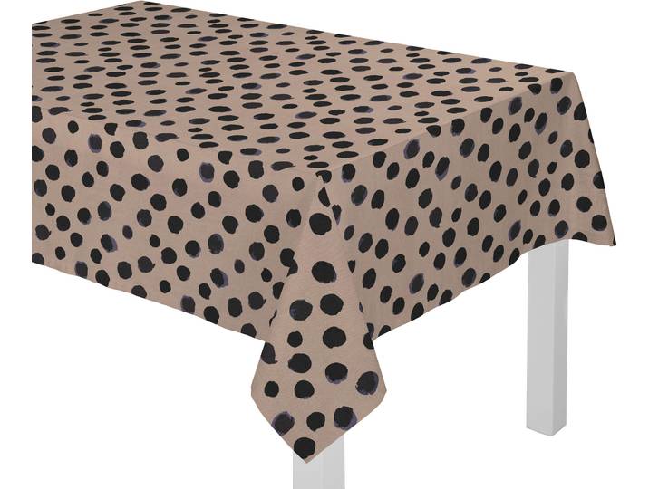 Tischdecke ADAM Dots , lila, B:120cm L:120cm, Bio-Baumwolle, Leinen, Tischdecken, Tischdecke, aus Leinen und Bio-Baumwolle