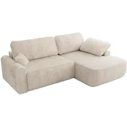 ECKSCHLAFSOFA CUBO L Creme Cord - rechts
