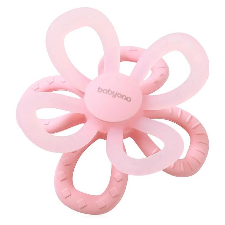 Babyono Beissring aus Silikon Flower rosa 0M+ (0 Monate) (ON1596.01)
