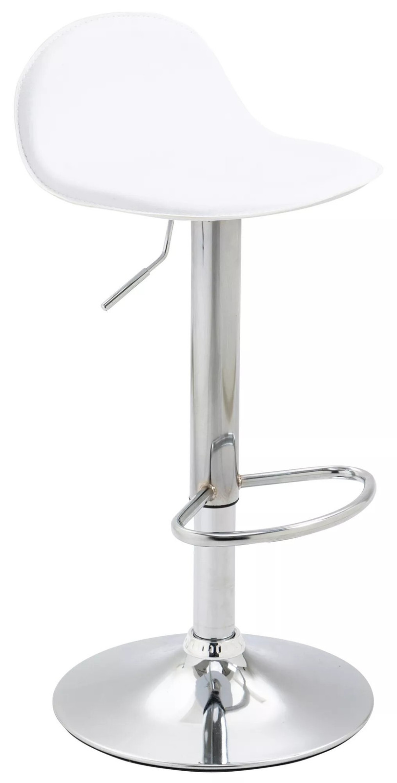 And OutdoorMatch Luxe barkruk Dave Set van 2 - Wit - Chroom - Kunstleer