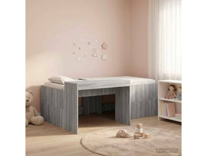 RJPLMFV Hochbett für Kinder, Büro, Holz, Technik, 98,5 x 200 cm Handgefertigtes Eichen-Finish, robuste Latten, modernes Design, einfache Montage