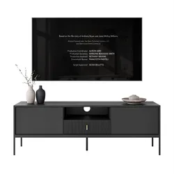 TV-ELEMENT MIDNIGHT mit Schubladen auf Gestell schwarz