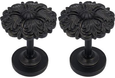 MERIVILLE Set of 2 Fleur Window Drapery Medallion Holdbacks