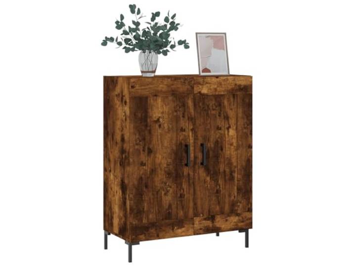 KTHLBRH Anrichte Eiche Rauch 69,5 x 34 x 90 cm Holz mehrschichtig Organisationstüren, Ausstellungsboden, inklusive Wandbefestigung, stabiles Metall