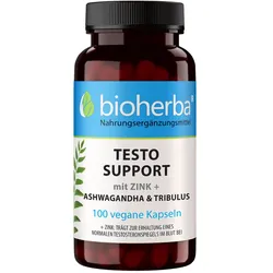 Testo Support mit Zink, Ashwagandha & Tribulus 100 vegane Kapseln