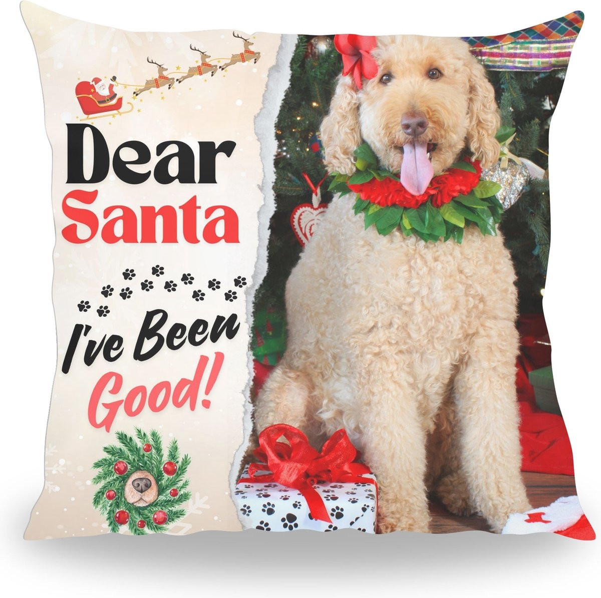 PillowBuddies Kussen Dear Santa voor volwassenen, polyester