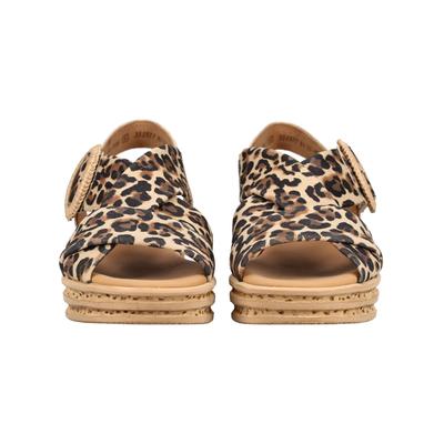 Keilsandalette GABOR "Gabor Sandalen Leder", Damen, Gr. 41, leopard, Leder, Schuhe