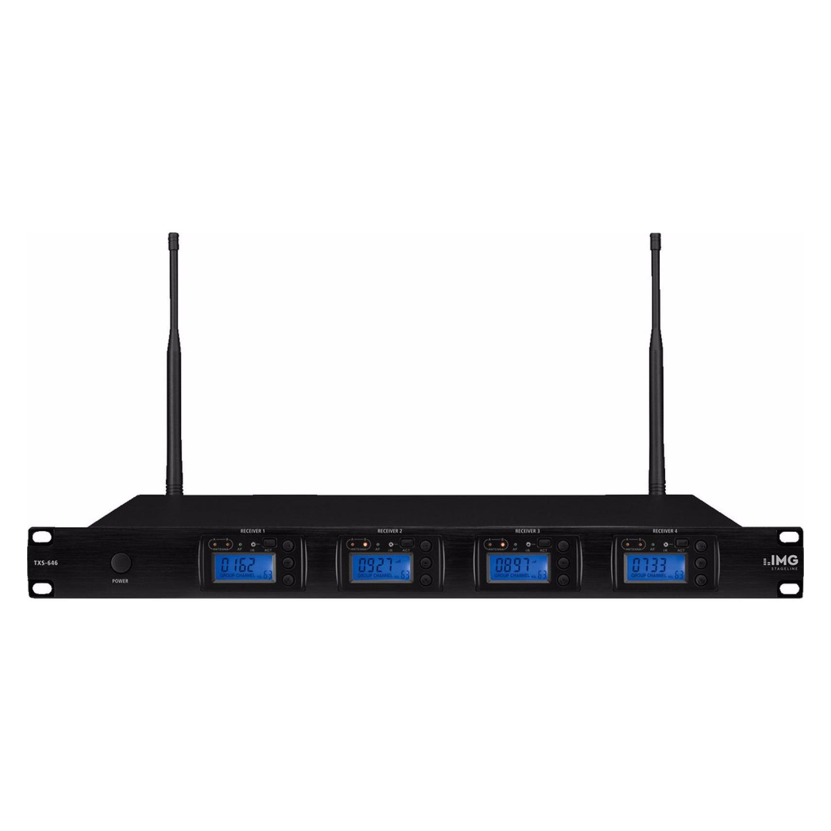 Img Stage Line 4-Kanal Funkempfaenger True-Diversity 672-696 MHz (TXS-646)