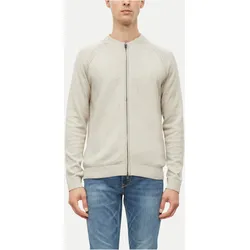 Strickjacke mit  Zwei-Wege-Reißverschluss Beige 3XL