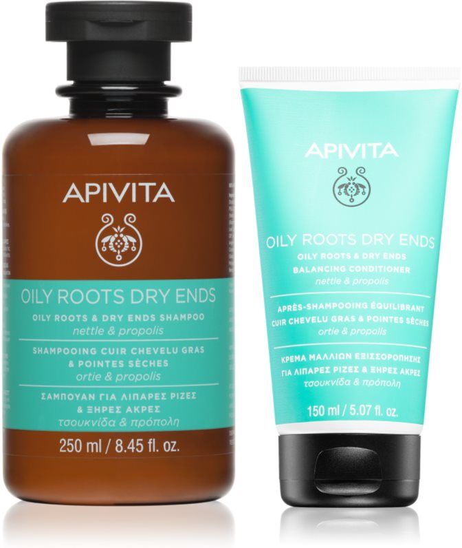 Apivita Oily Roots & Dry Ends set for oily scalp and dry ends