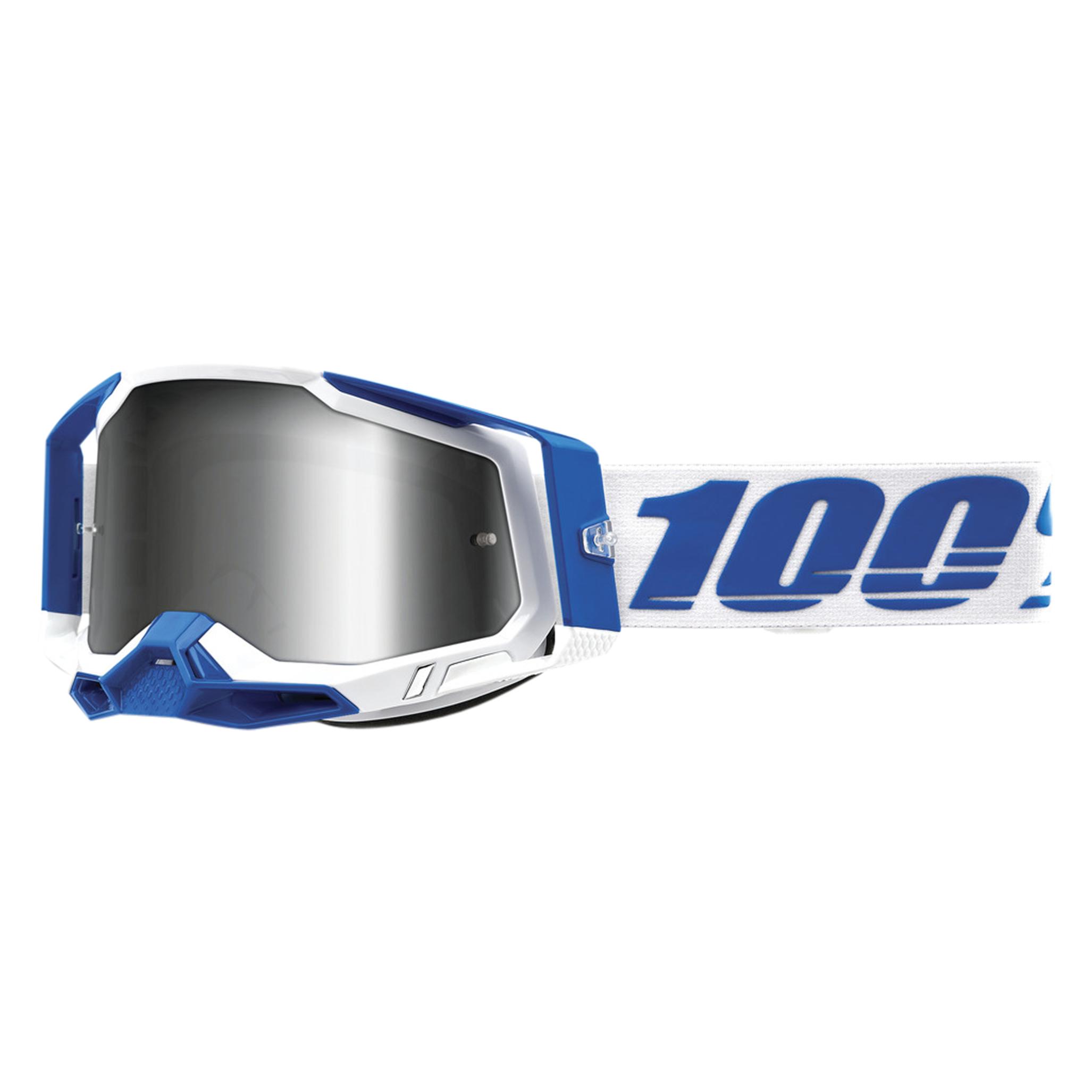 100% Racecraft 2 Goggle Isola - Mirror Silver (Blau, Weiss, Silber) (50010-00005)