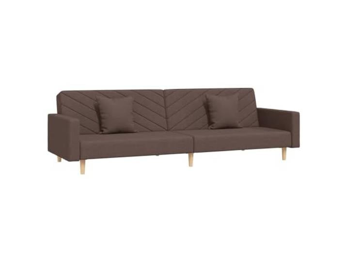 Makastle SchlafSofa Couch 2 Sitzer mit 2 Kissen Taupe Stoff