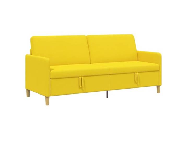 PUGYNBK Sofa mit Stauraum, Hellgelb, 192 x 78 x 87 cm Atmungsaktives Polyester, erhöhter Sitz, waschbare Bezüge, Metall- und Holzrahmen, braune Beine, minimalistischer Stil