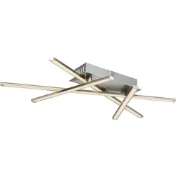 LED Deckenstrahler Deckenlampe Design 4 Stäbe Glitzerfolie Nickel Wohnzimmer Beleuchtung