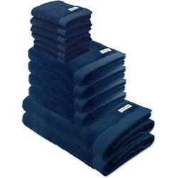 TOM TAILOR Handtuch Set, 12-tlg. - Color Bath, 2x Duschtuch, 4x Handtuch, 6x Gästetuch Dunkelblau / Set