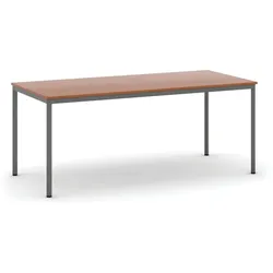 Esstisch BASIC, 180x80 cm, dunkelgraues Metallgestell, Kirschbaum