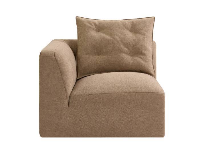 HABITAT - Fauteuil d'angle en tissu garni de plumes - Taupe - Celano