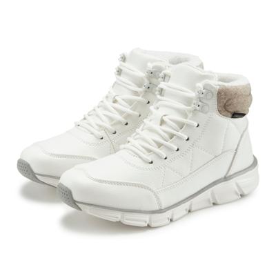 Stiefelette LASCANA "Outdoorstiefelette, Schnürschuh, Boots, Schneestiefel", Damen, Gr. 39, wasserabweisend, blau (weiß), Obermaterial: 100% Nylon. Decksohle: 100% Textilmaterial. Futter: 100% Textilmaterial. Laufsohle: 100% Synthetik, unifarben,...