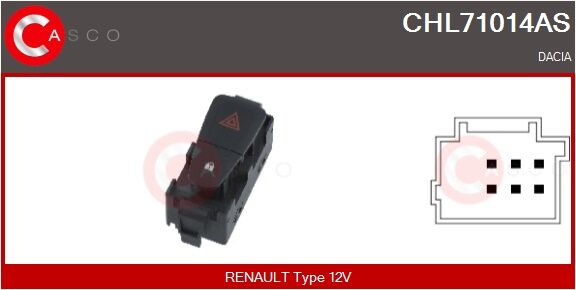 Casco Warnblinkschalter Chl71014as Für Renault Dacia