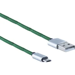 SHVP BS1450115 - USB-A-Stecker > USB Micro B, Nylon, grün, 0,9m