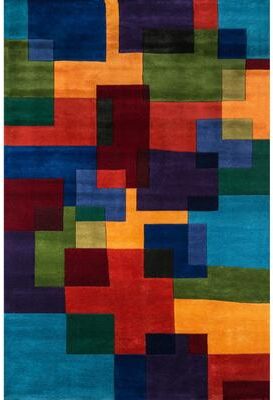 Momeni New Wave Hand Tufted New Zealand Wool Contemporary Geometric Area Rug.