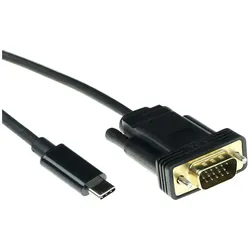 ACT USB C – VGA (2 m), Videokabel, Schwarz