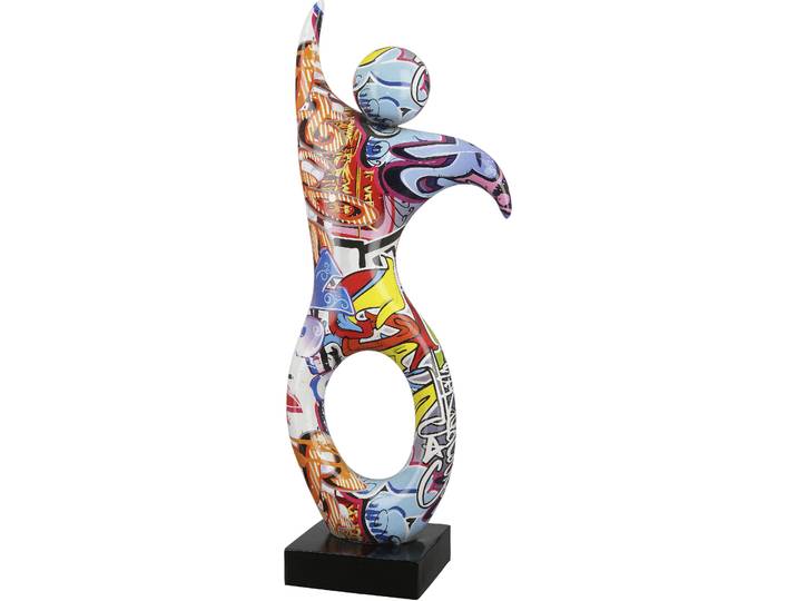 Dekofigur CASABLANCA BY GILDE Skulptur Dancer Street Art , bunt, B:11cm H:36,5cm T:8,4cm, Kunstharz, Dekofiguren, Dekofigur