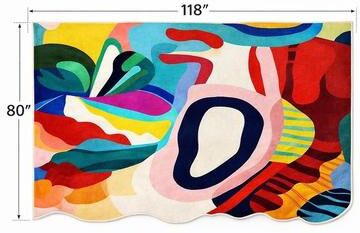 Artistic Multicolor Faux Cashmere Rug