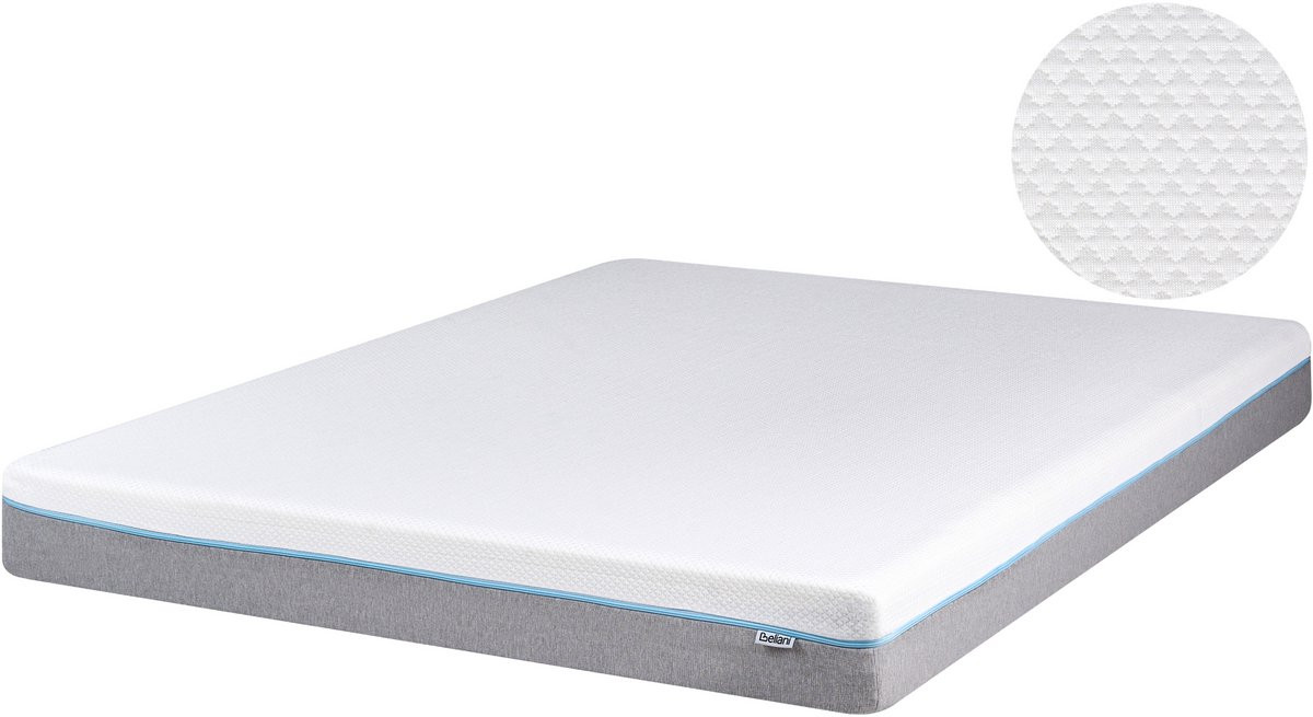 Glee Traagschuimmatras voor volwassenen - Stevig - Wit en Grijs - 160 x 200 cm