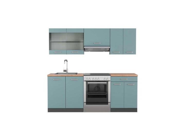 Cuisine R-Line 200cm PT Chêne Bleu-gris/Anthracite Vicco 42784