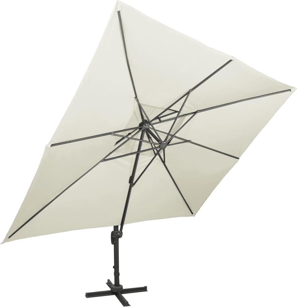 vidaXL Ampelschirm mit Doppeldach Sand 400 x 300 cm