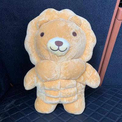 Friendly Fresh Finds Muscle Body Bear Lion Plush Doll Cute Muscular Stuffed Animal Toy, Cartoon Pillow For Boys & Girlfriend Gifts lion