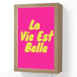 WANDLEUCHTE Zitat - Retro - Rosa 20x30 cm Wandlampe