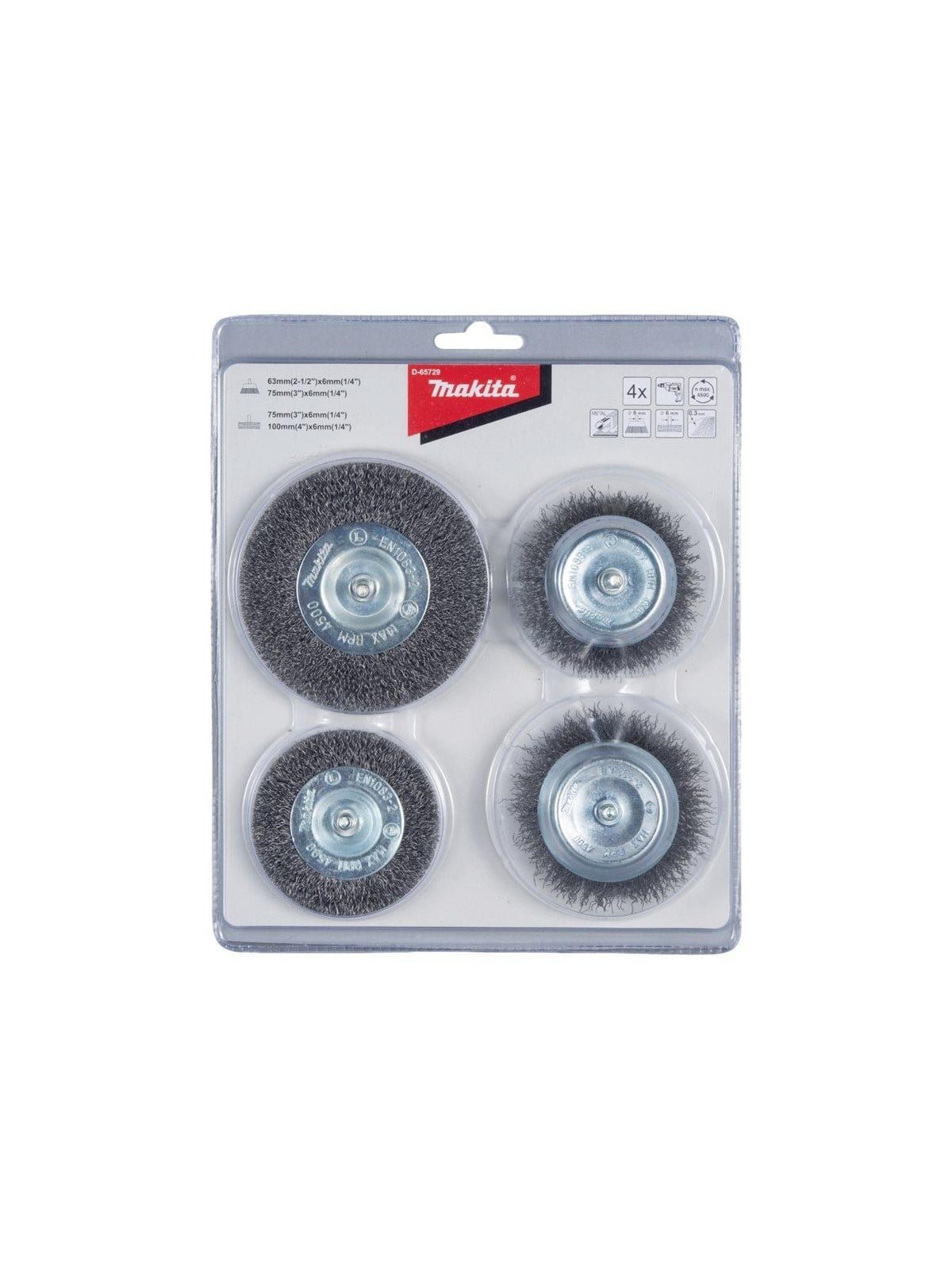 Makita D-65729 Wire Wheel Brush 4 Pieces