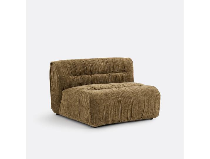 LA REDOUTE Élément chauffeuse pour canapé modulable, en chenille flammée, SWEETY 1 Place Marron Bronze