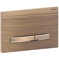 Geberit Sigma 50 Square Betätigungsplatte 115670JX2 Deckplatte Nussbaum amerikanisch, Platte/Taste rotgold, für 2-Mengen-Spülung