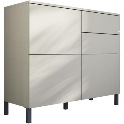 Kommode BORCHARDT MÖBEL "Haama, Sideboard mit Metallfüßen, Push-to-open-Technik, Breite 93 cm", beige (kaschmir), B:93cm H:80cm T:35cm, Holzwerkstoff, Sideboards, Kommode, Push-To-Open, verstellbare Einlegeböden, viel Stauraum, Breite 93cm