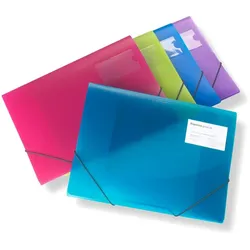 5x Rapesco, Mappe, Eckspannermappe, DIN A4+, PP, transparent sortiert (A4+)