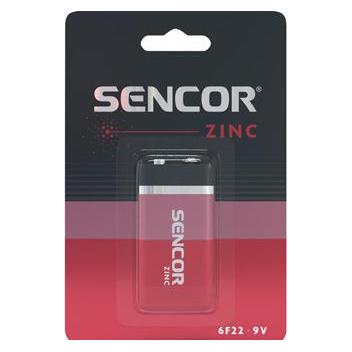 Sencor Einmal Zinkchlorid Batterie 9V, 1-pack (1 Stk.) (SBA 6F22 1BP 9V Zn)