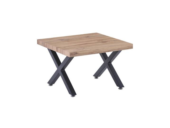 Livetastic Couchtisch, Natur, Schwarz, quadratisch, X-Form, 60x40x60 cm, Wohnzimmer, Wohnzimmertische, Couchtische