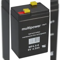 Multipower MP4,5-6 AGM Bleiakku 6V 4,5Ah – F4,8 mm