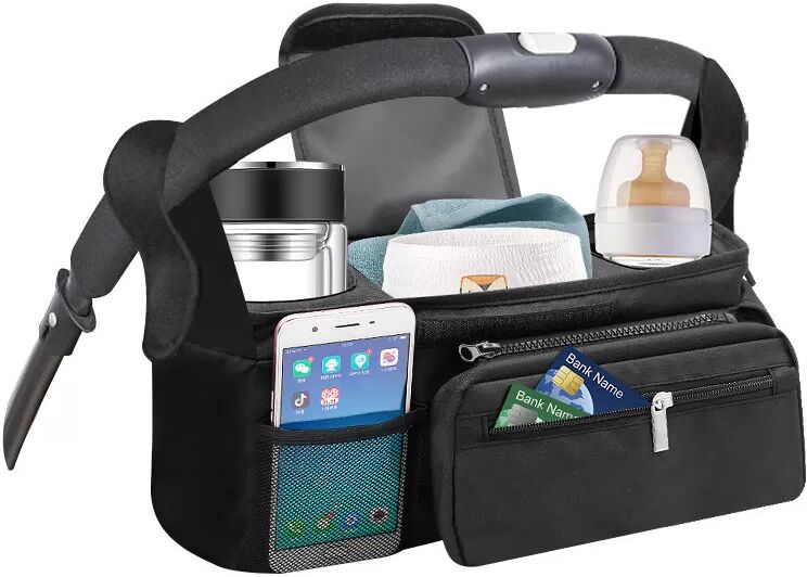 INF Sac organisateur de poussette universel en tissu Oxford, rangement pratique pour couches et accessoires