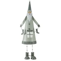 HOME STORY Deko Figur Weihnachtsmann   , grün , Metall , Maße (cm): B: 19 H: 49,5 T: 12.5